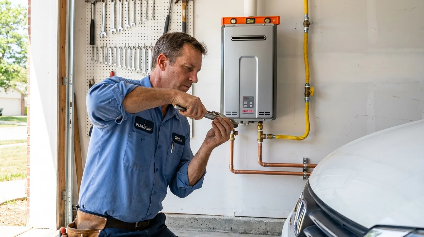 Tankless water heater installation by a Johns Plumbing LLC plumber in Yoncalla